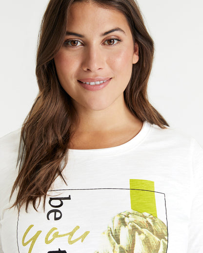 White T-Shirt Short-Sleeve Roundneck