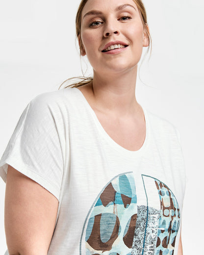 White T-Shirt Short-Sleeve Roundneck