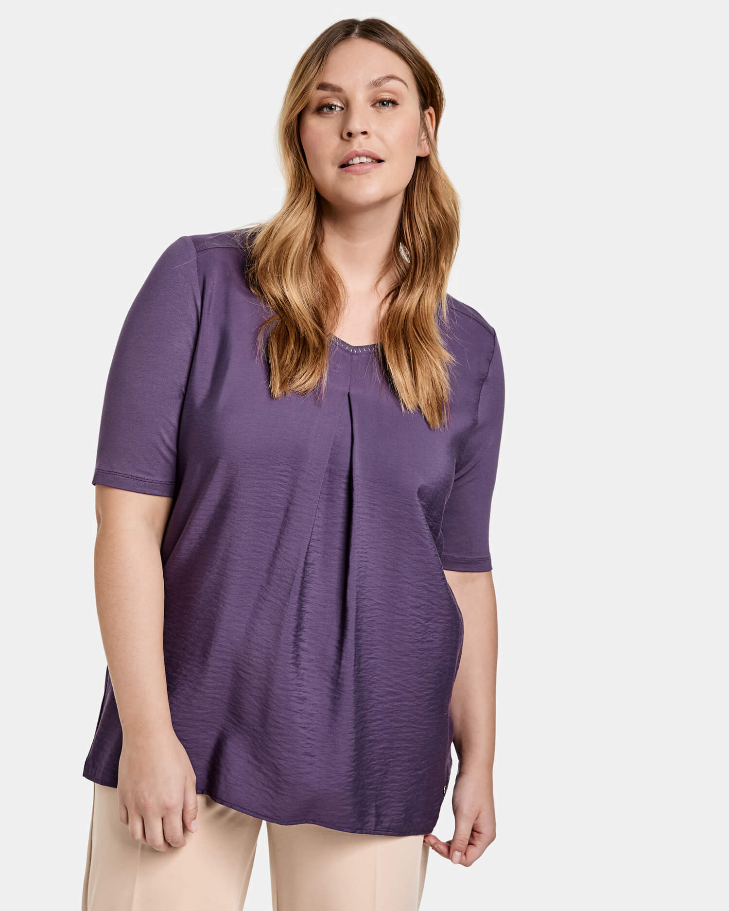 Mauve T-Shirt Short-Sleeve Roundneck