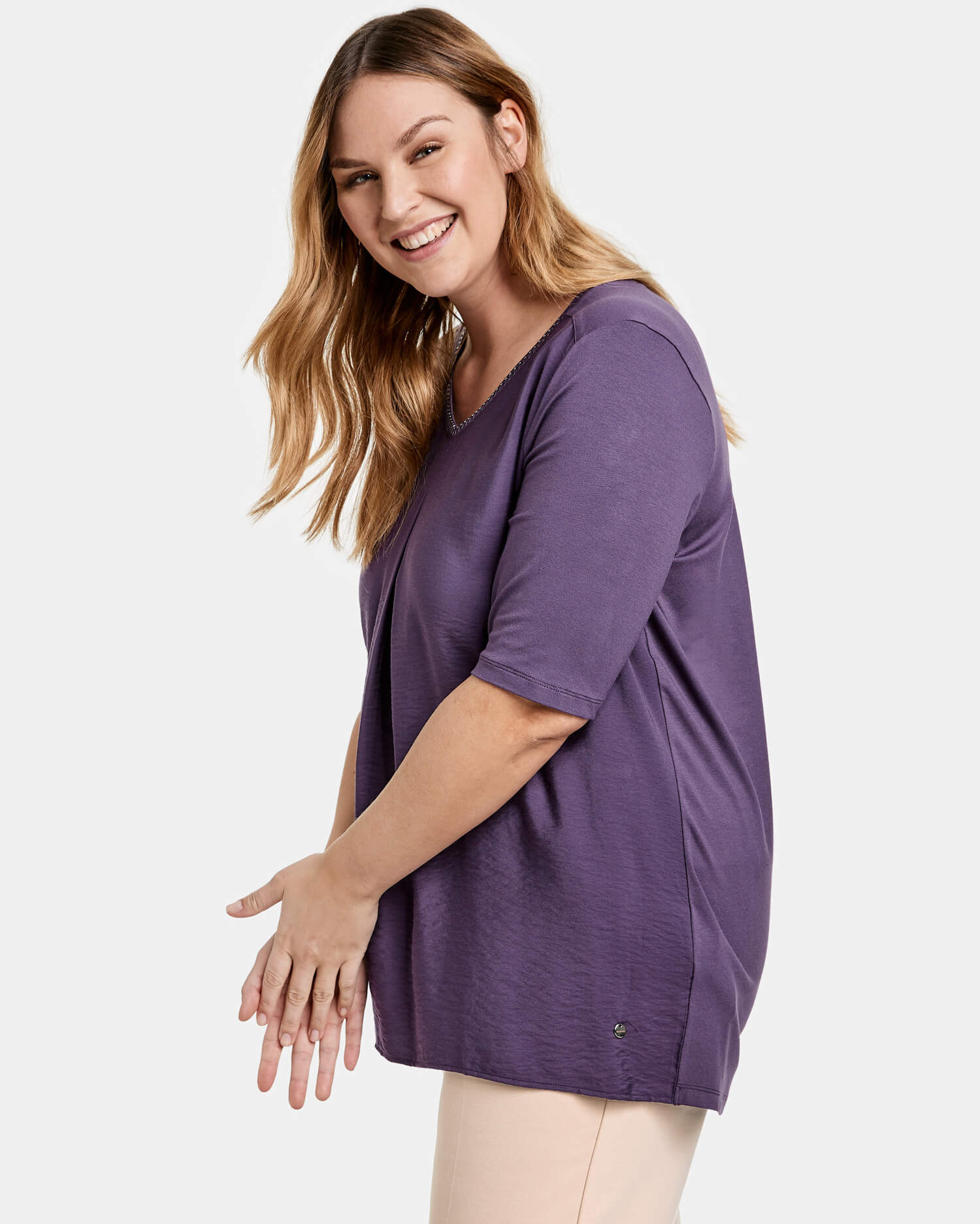 Mauve T-Shirt Short-Sleeve Roundneck