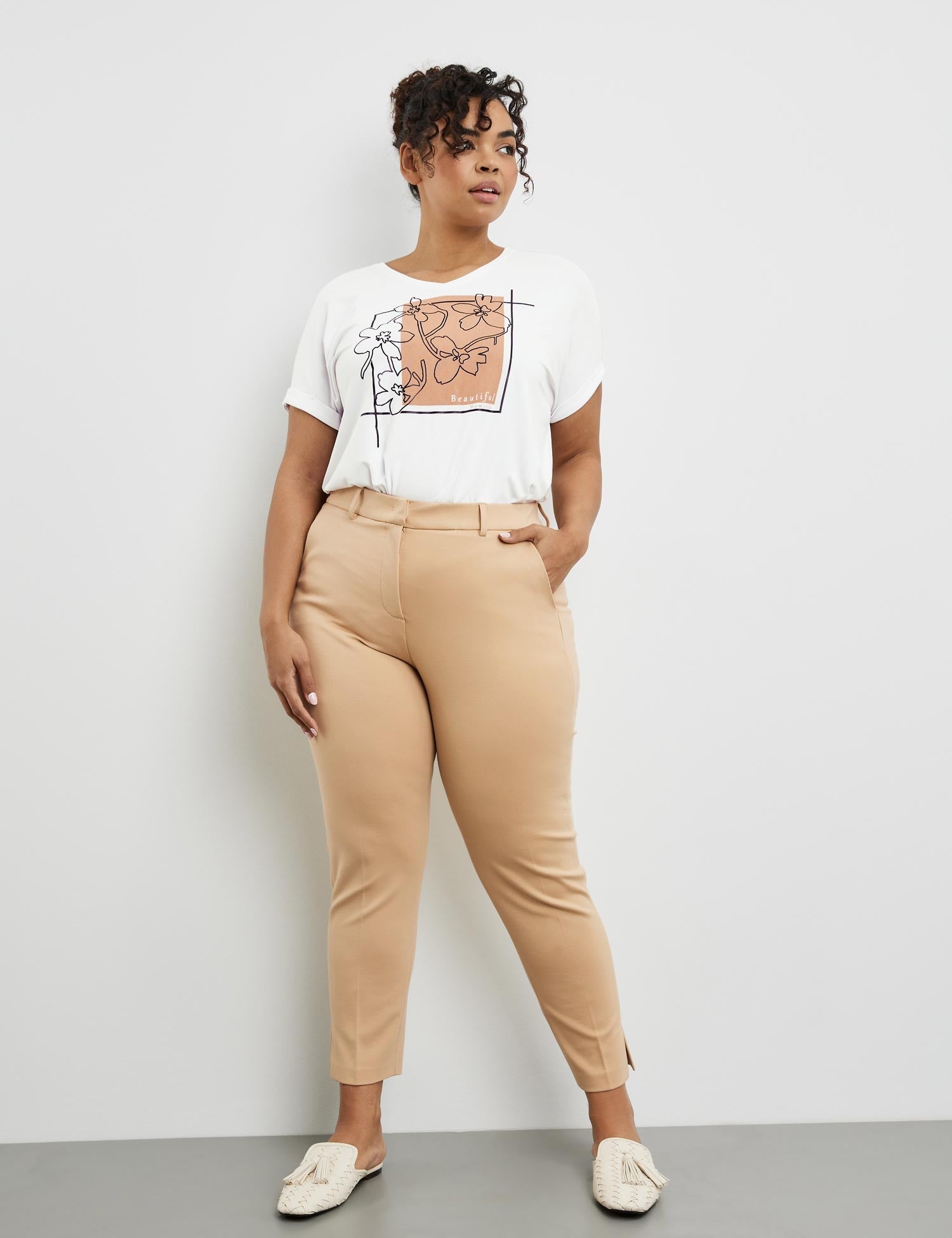 7/8-Length Trousers In Soft, Stretchy Fabric, Greta