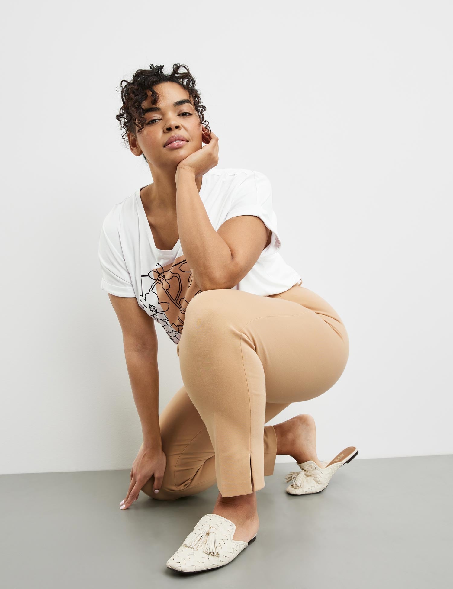 7/8-Length Trousers In Soft, Stretchy Fabric, Greta