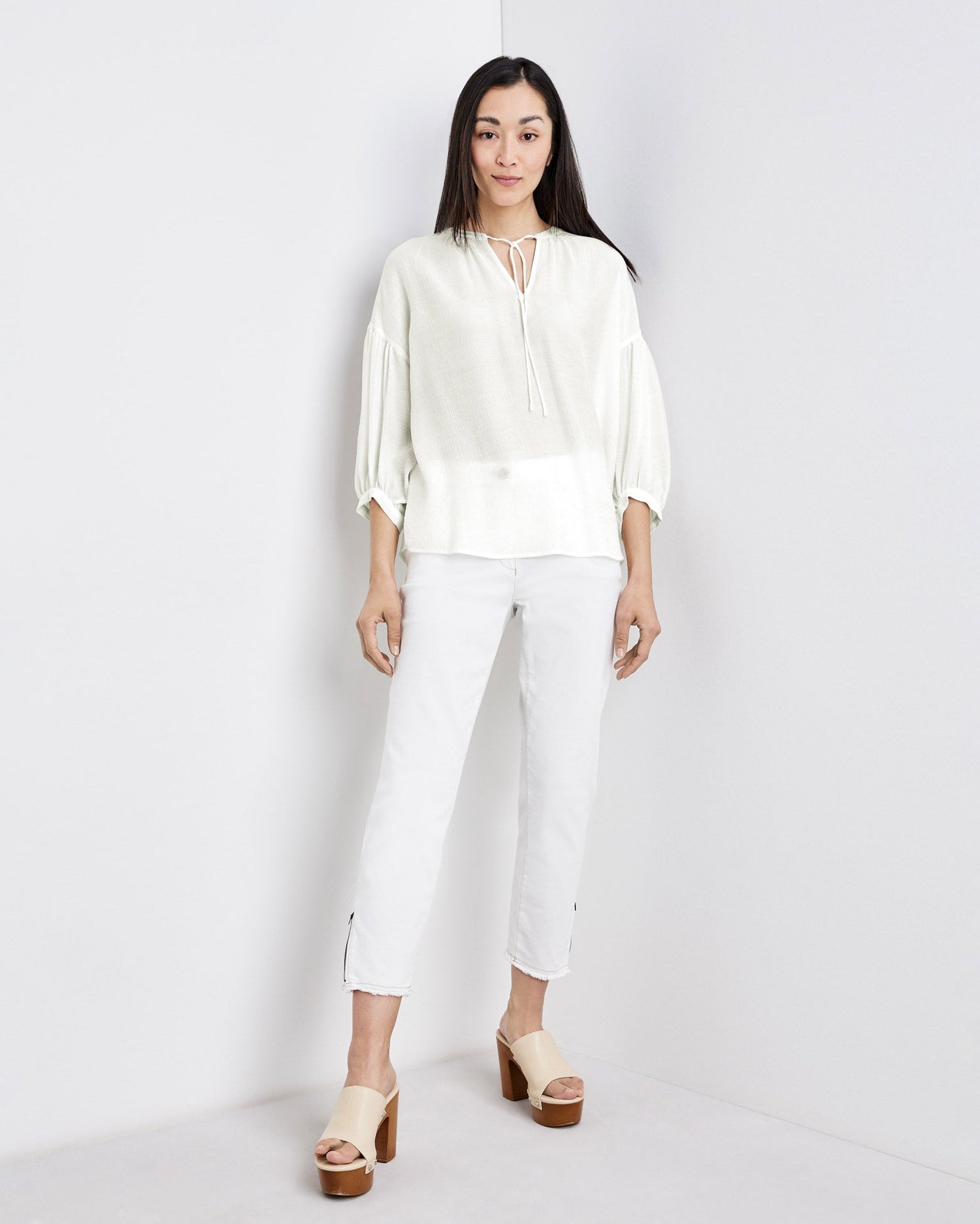 White Blouse 3/4 Sleeve