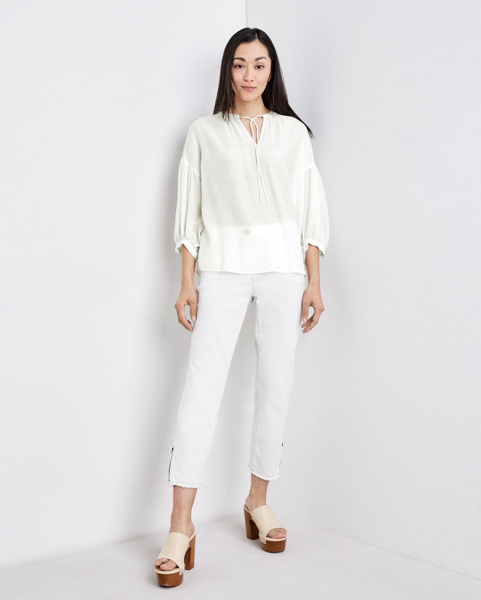 White Blouse 3/4 Sleeve