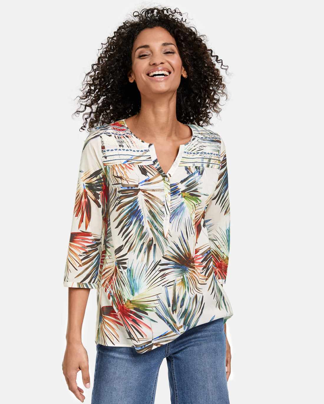 Multi-Color Blouse 3/4 Sleeve