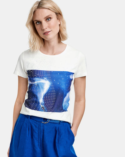 White T-Shirt Short-Sleeve Roundneck