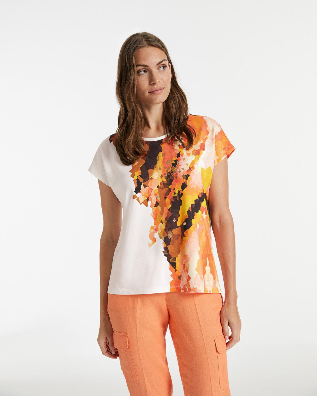 White T-Shirt Short-Sleeve Roundneck