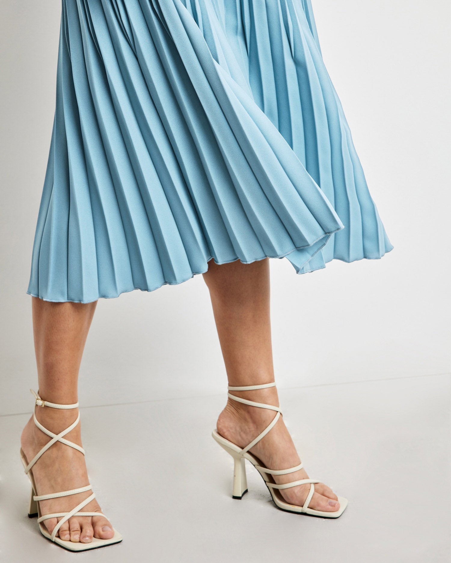Light Blue Pleated Skirt
