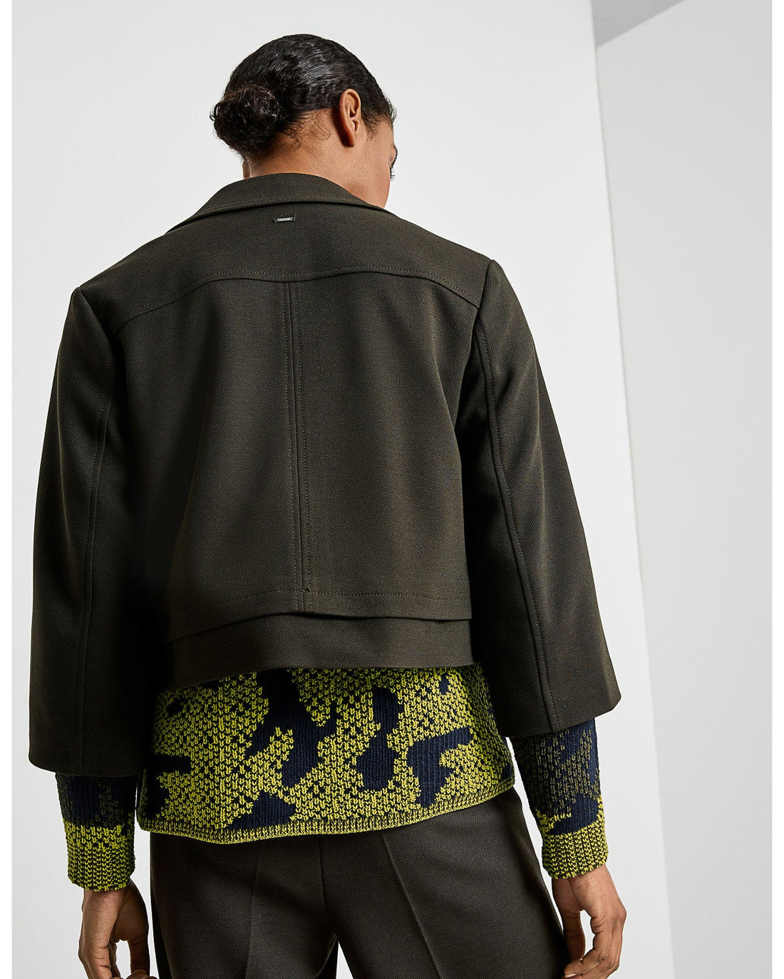 Kaki Jacket 3/4 Sleeve With Lining