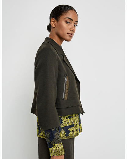 Kaki Jacket 3/4 Sleeve With Lining