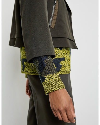 Kaki Jacket 3/4 Sleeve With Lining