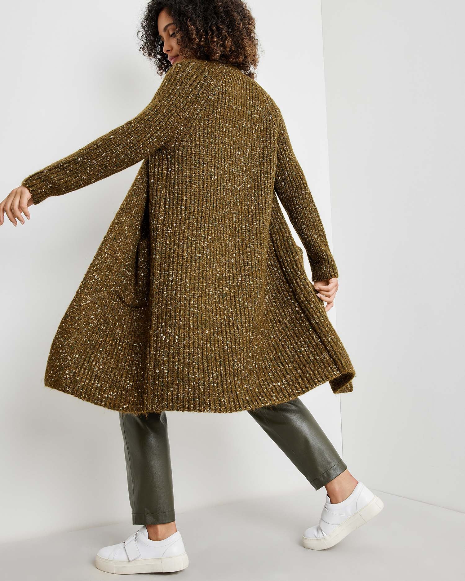 Kaki Long Jacket With A Multi-Coloured Look