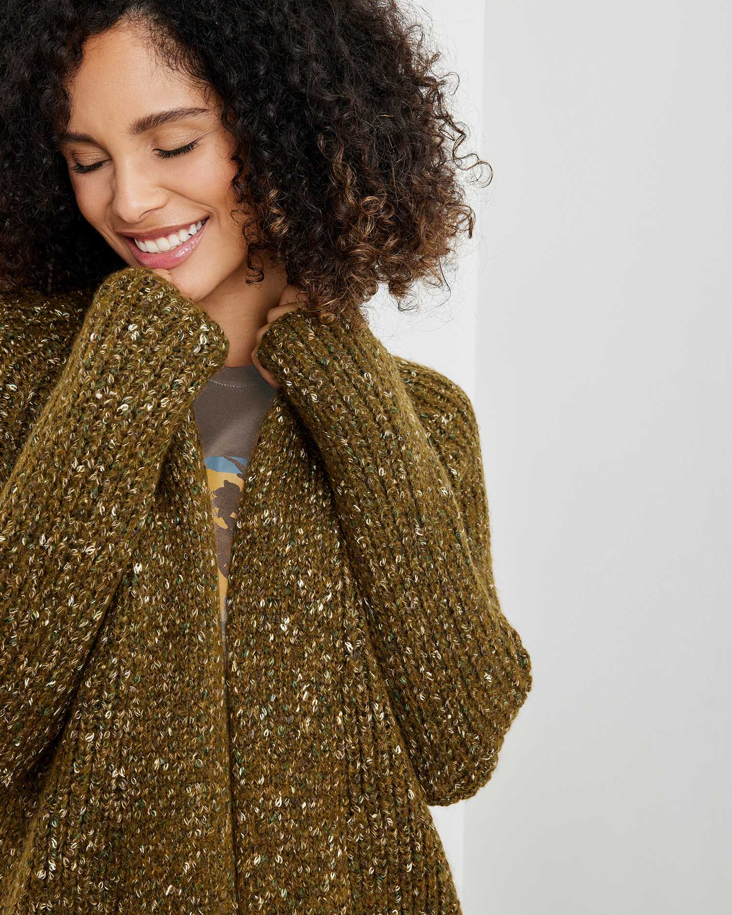 Kaki Long Jacket With A Multi-Coloured Look