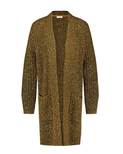 Kaki Long Jacket With A Multi-Coloured Look