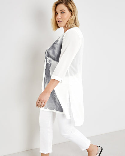 White Blouse 3/4 Sleeve
