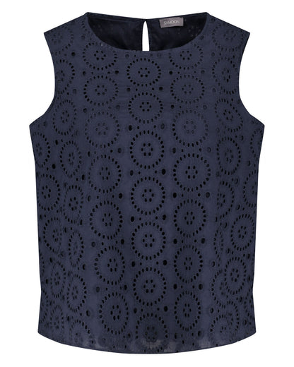 Dark Blue Blouse Without Sleeve