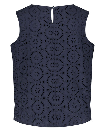 Dark Blue Blouse Without Sleeve