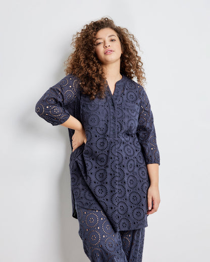 Dark Blue Blouse 3/4 Sleeve