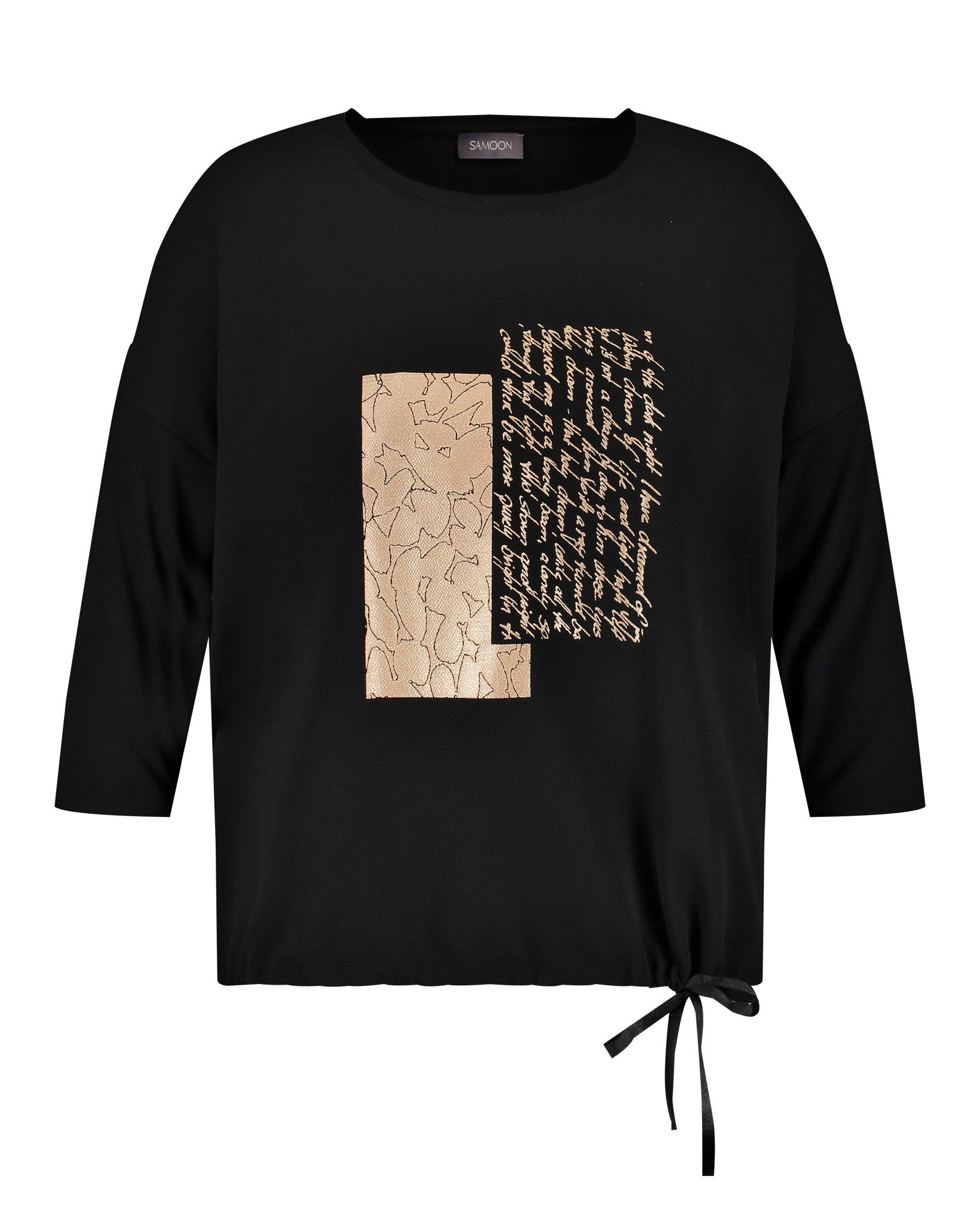 Black T-Shirt 3/4 Sleeve