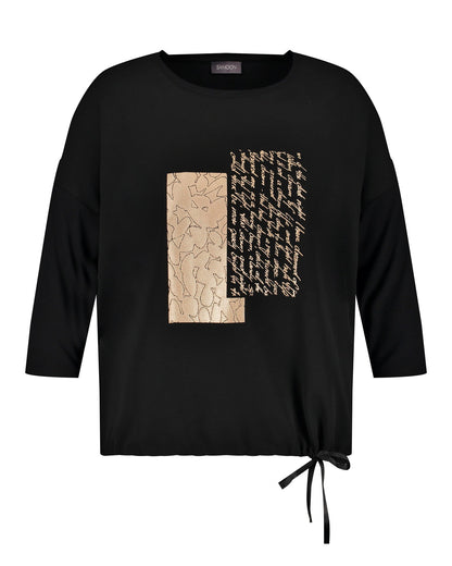 Black T-Shirt 3/4 Sleeve