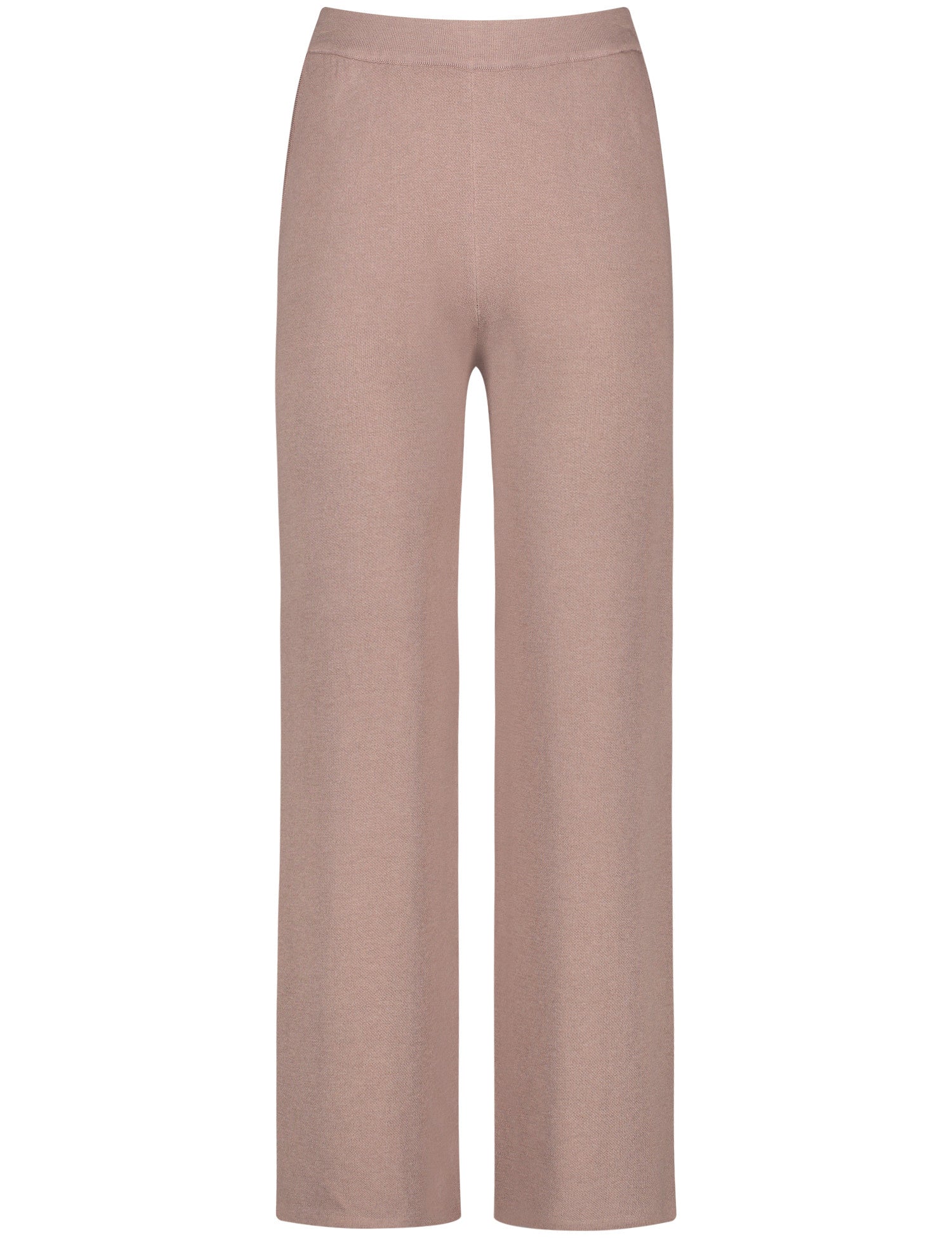 Beige Knitted Trousers With Side Slits Ecovero