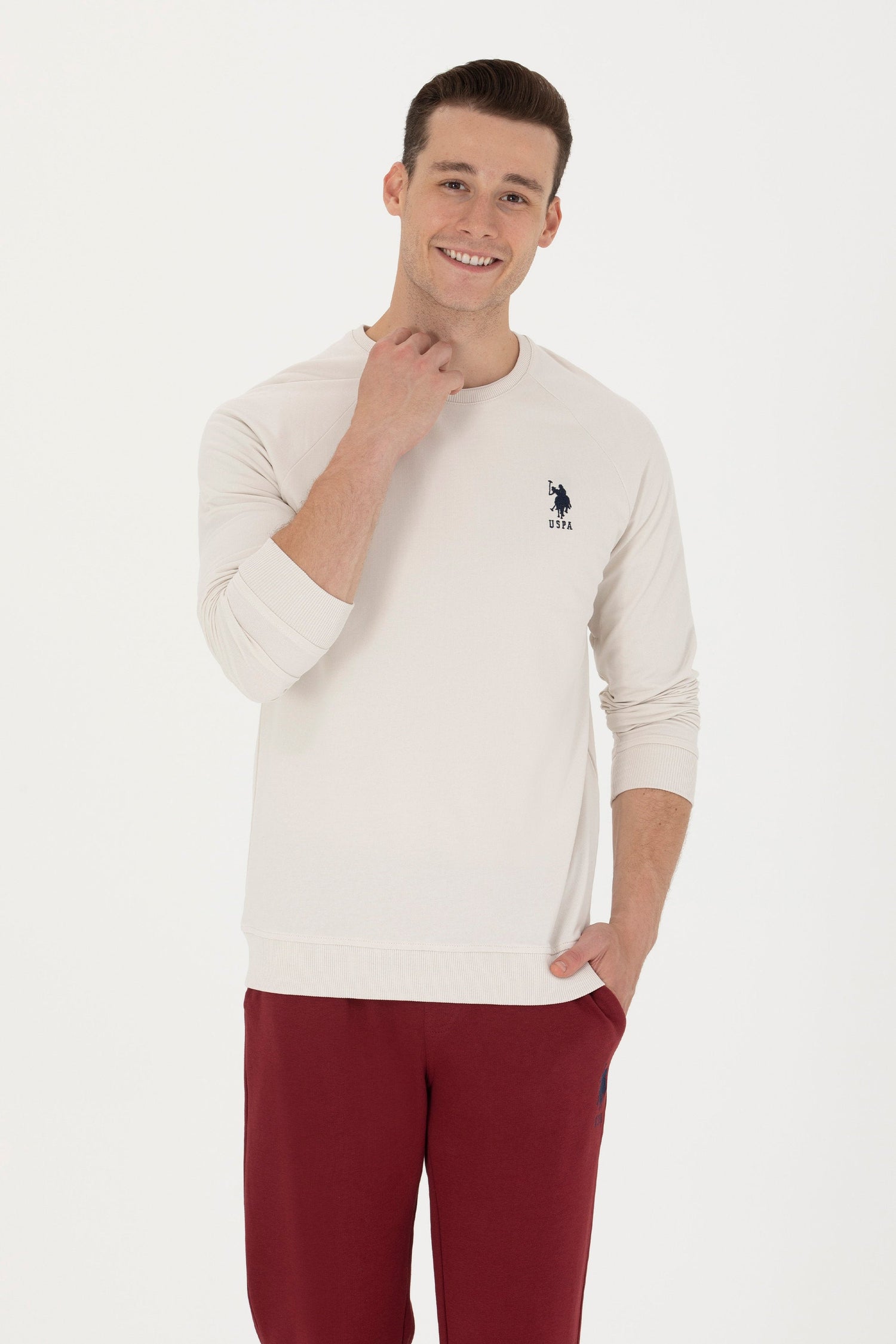 Beige Sweatshirt With USPA Logo_G081SZ0820 1639130_VR049_05