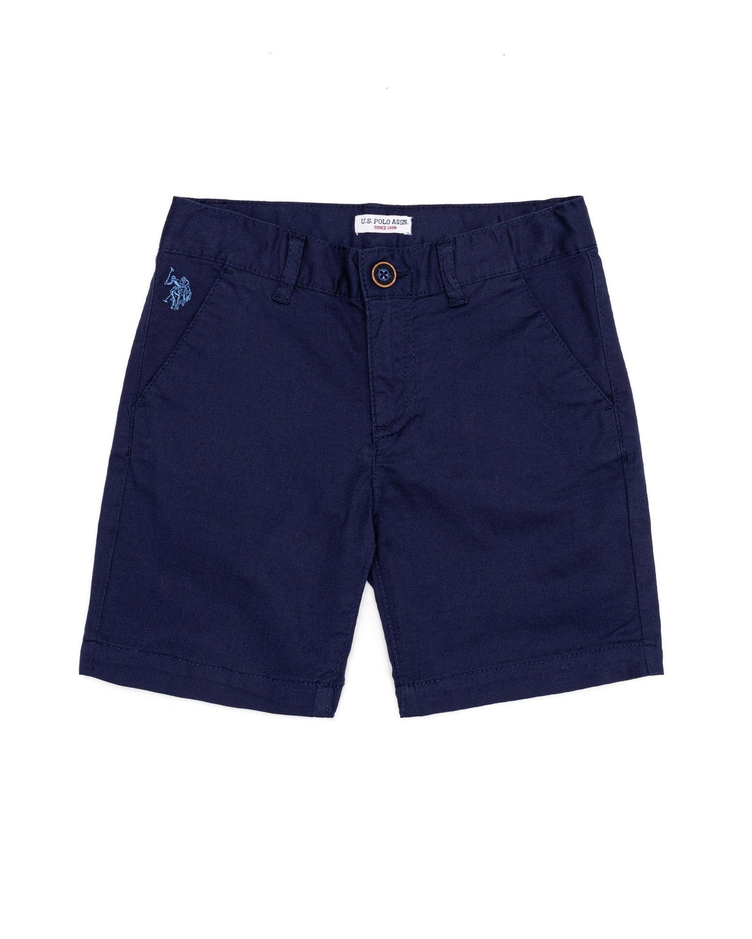 Dark Blue Woven Bermuda Capri