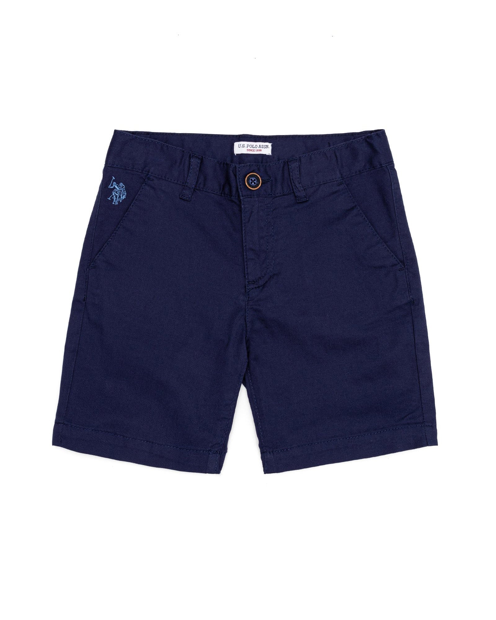 Dark Blue Woven Bermuda Capri