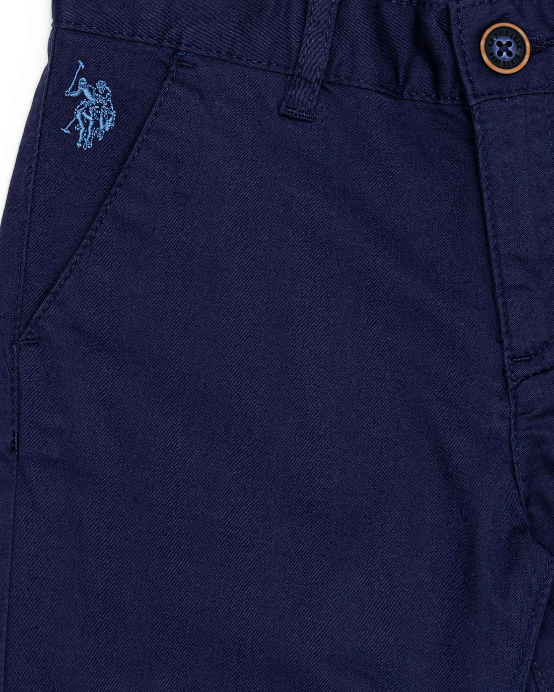 Dark Blue Woven Bermuda Capri