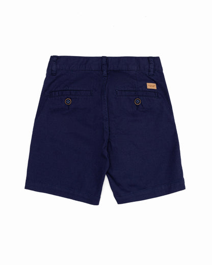 Dark Blue Woven Bermuda Capri