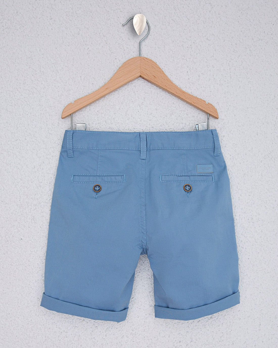 Light Blue Woven Bermuda Capri