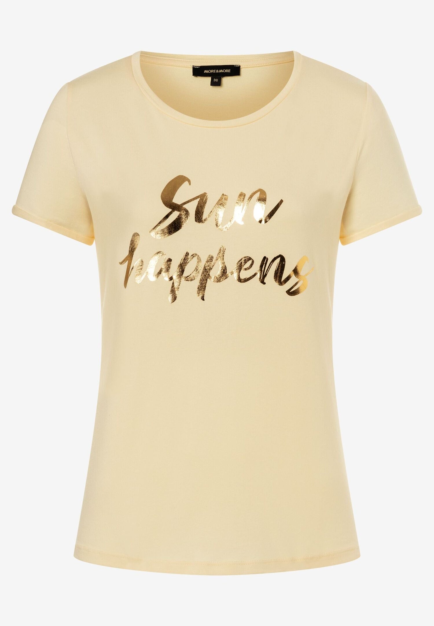 Beige T-Shirt With Metallic Design