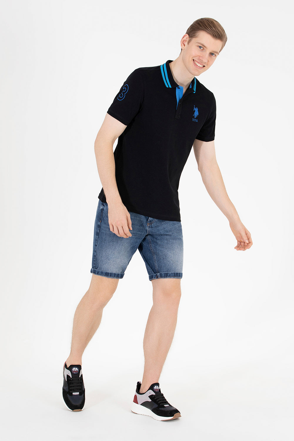 Black Short Sleeve Polo Shirt