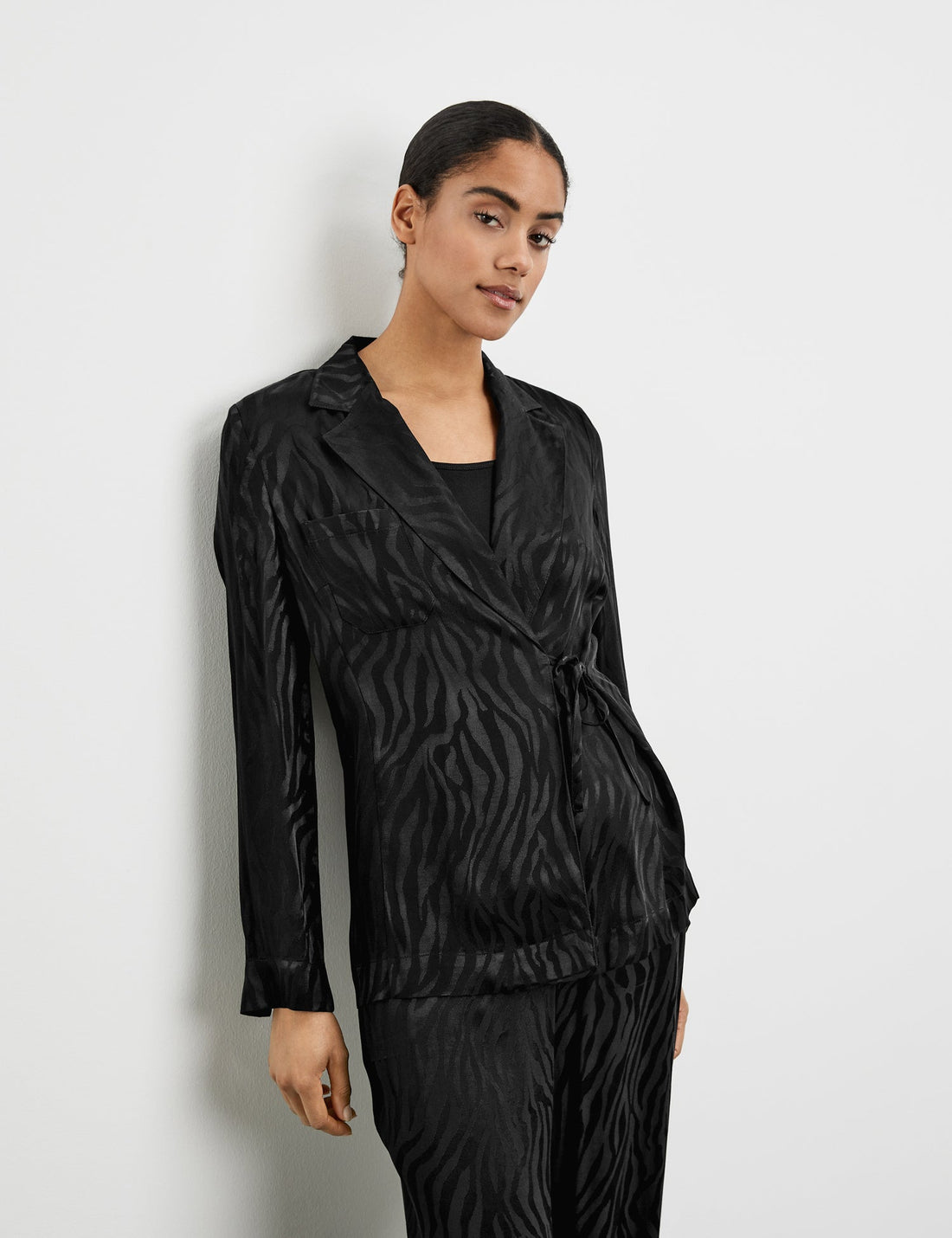 Blazer With A Satin Tiger Design