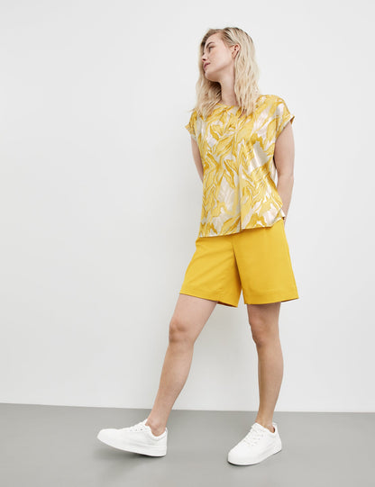 Blouse Top With A Satin Front