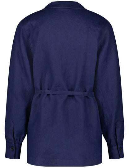 Casual Linen Blazer With A Waistband