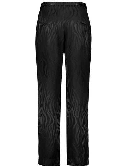 Fine Palazzo Trousers With A Tonal Tiger Design