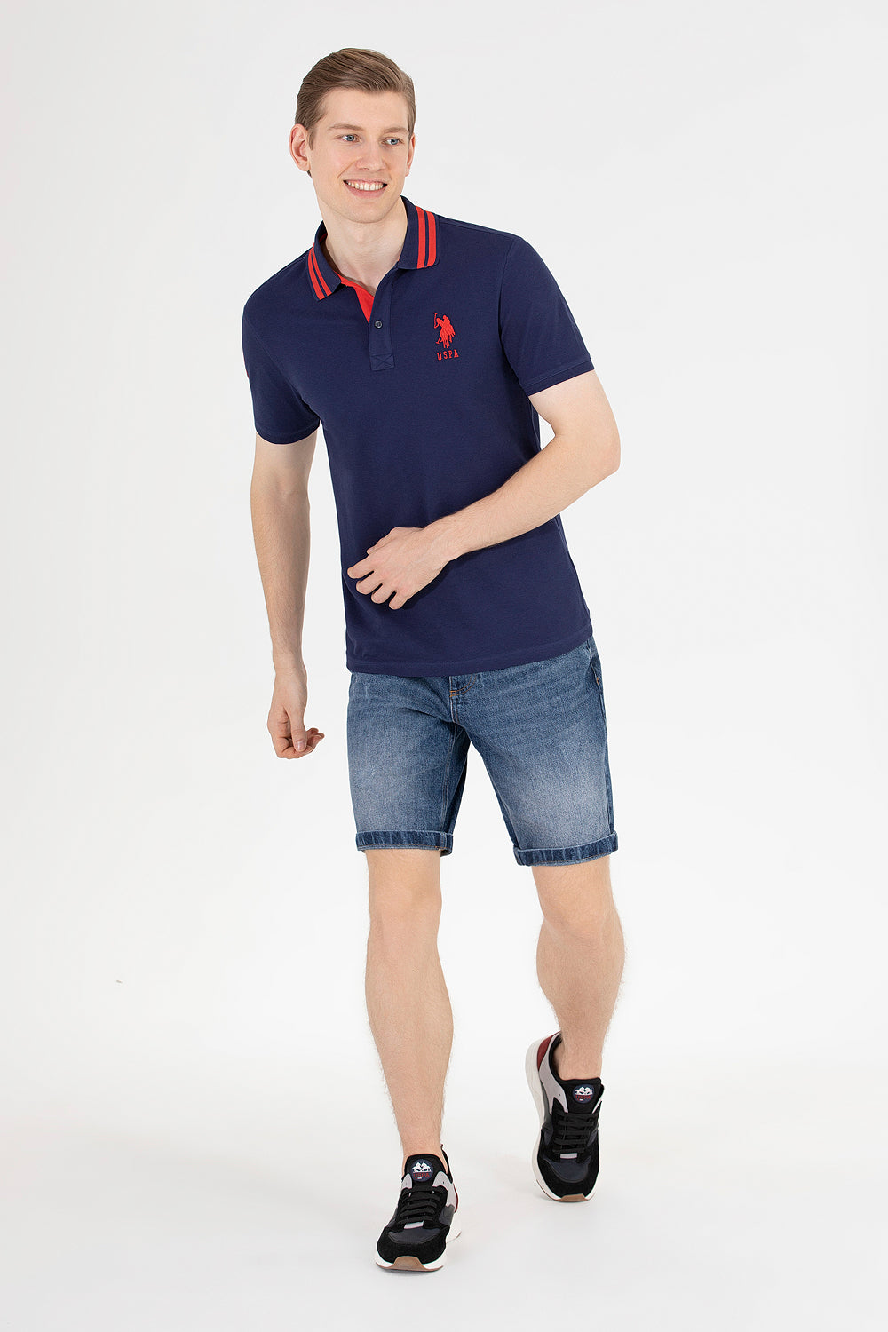 Navy Blue Short Sleeve Polo Shirt