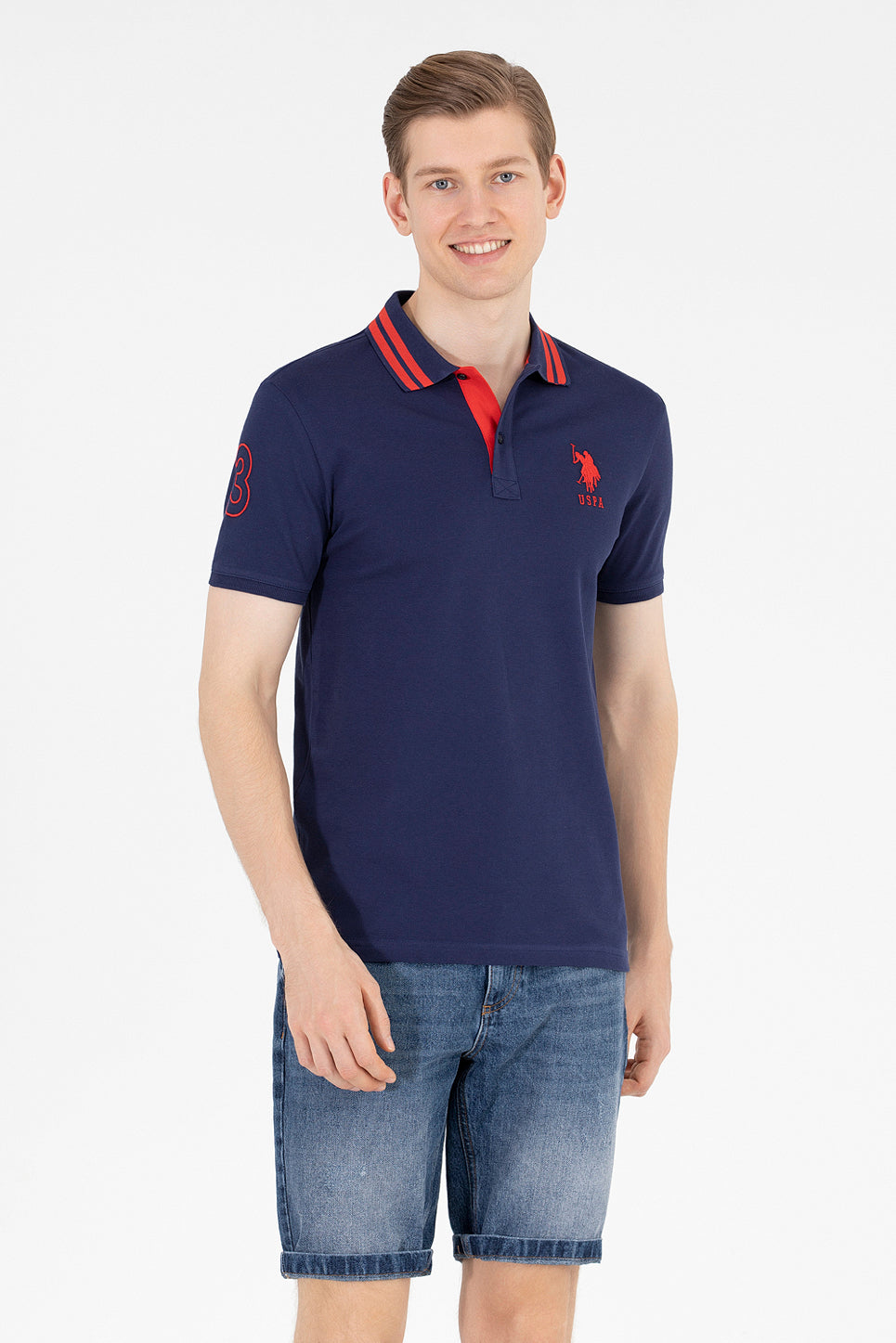 Navy Blue Short Sleeve Polo Shirt