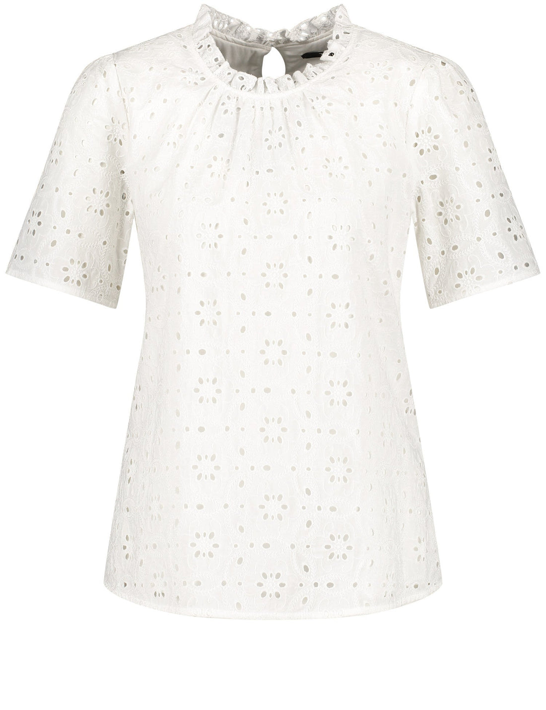 Short Sleeve Blouse With Broderie Anglaise