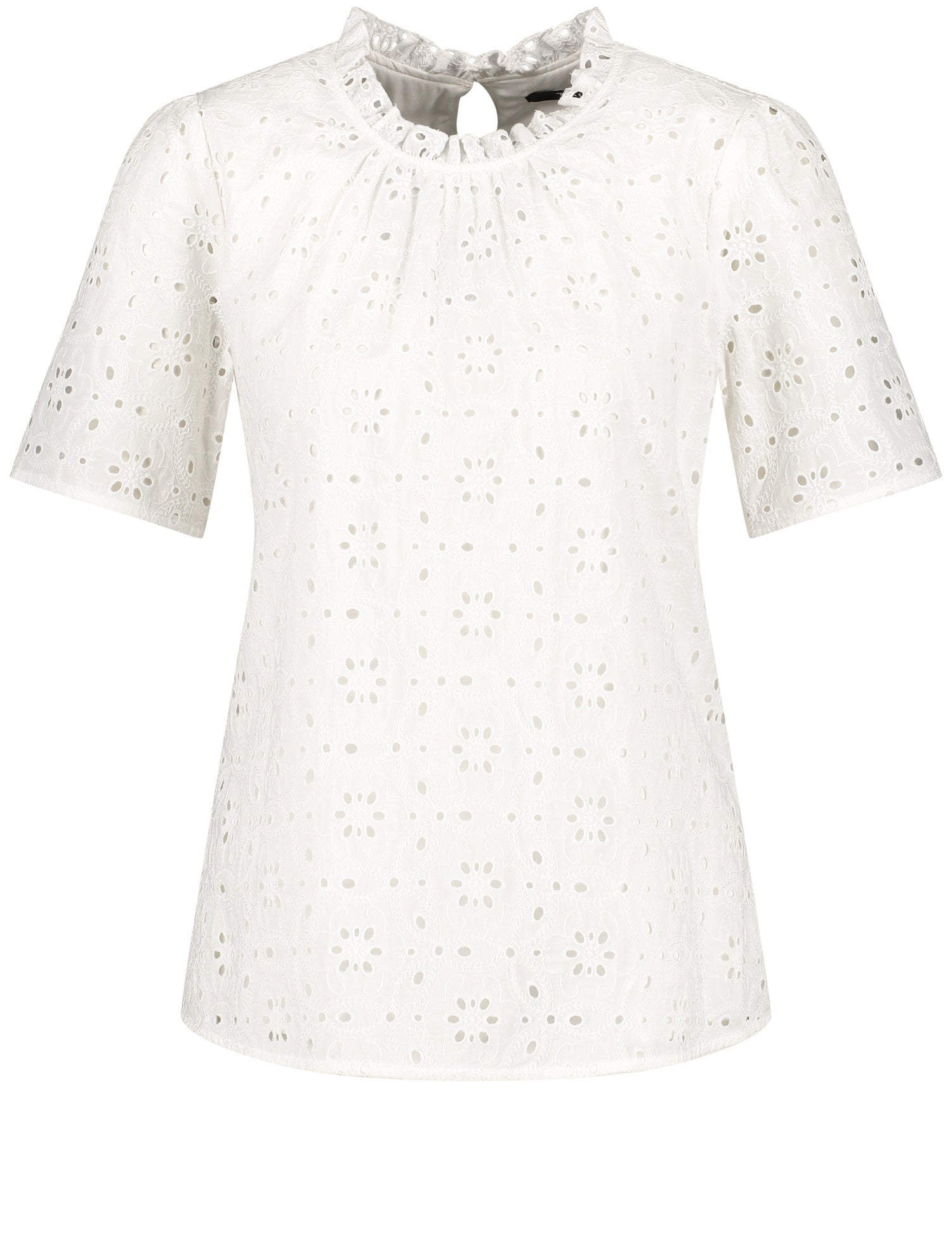 Short Sleeve Blouse With Broderie Anglaise