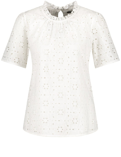 Short Sleeve Blouse With Broderie Anglaise