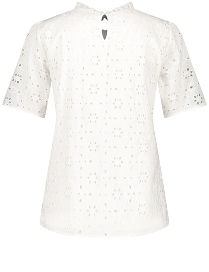 Short Sleeve Blouse With Broderie Anglaise