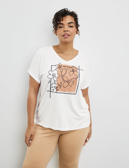 Short Sleeve Top With A Front Print