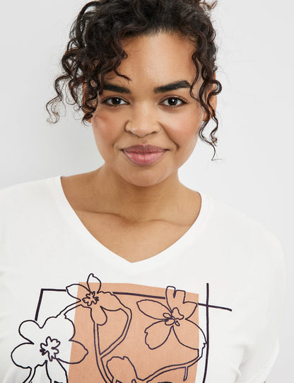 Short Sleeve Top With A Front Print