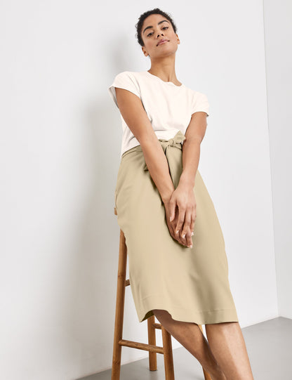 Short Sleeve Top With Fine Knit Details