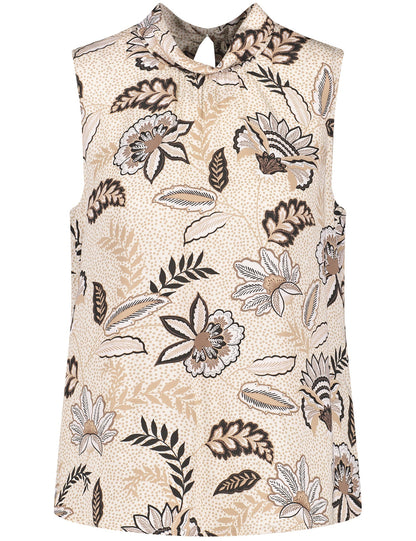 Sleeveless Blouse With A Floral Print