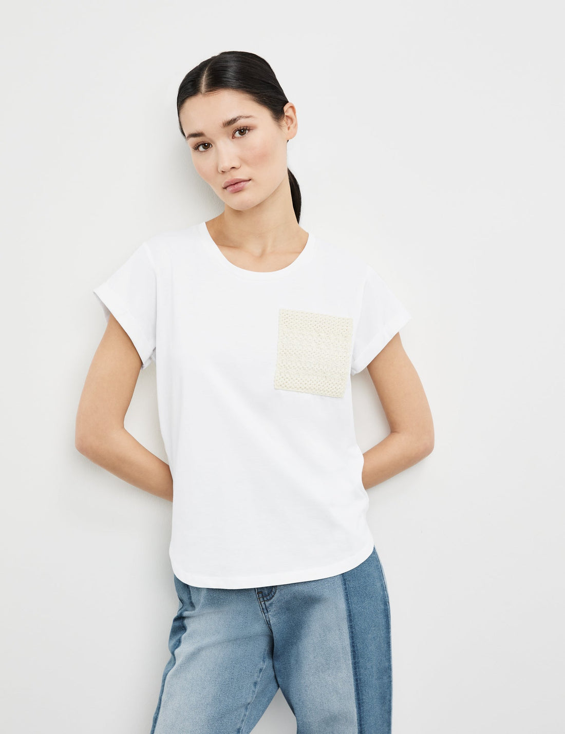 Top With Crochet Chest Pocket