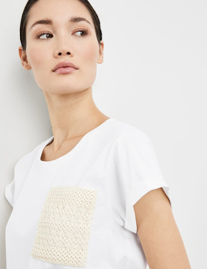 Top With Crochet Chest Pocket