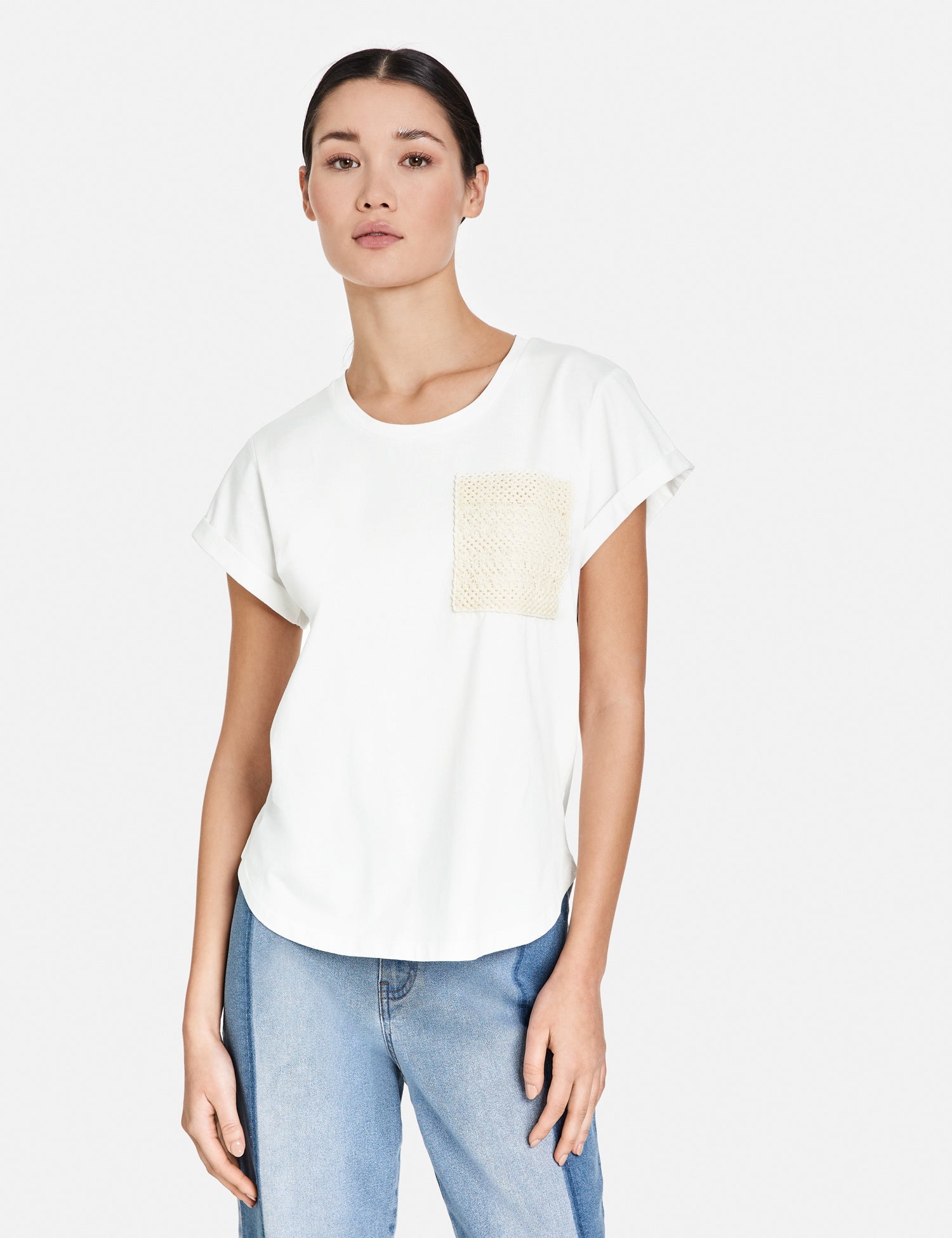 Top With Crochet Chest Pocket